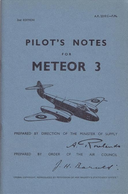 Meteor III Pilot's Notes : Air Ministry Pilot's Notes