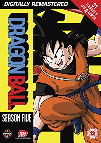 Dragon Ball Season Five DVD cover featuring Goku in his orange martial arts uniform.