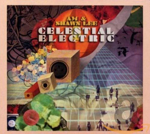 CD cover for Am & Shawn Lee’s “Celestial Electric,” collage style.