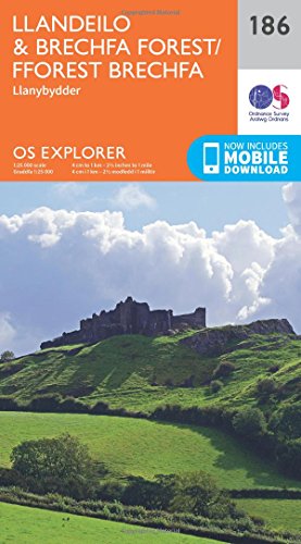 Llandeilo & Brechfa Forest / Fforest Brechfa Map | Llanybydder | Ordnance Survey | OS Explorer Map 186 | Wales | Walks | Hiking | Maps | Adventure