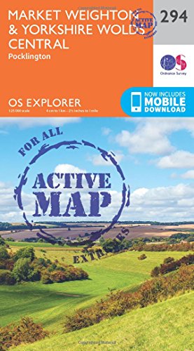 OS Explorer Map Active (294) Market Weighton and Yorkshire Wolds Central (OS Explorer Active Map)