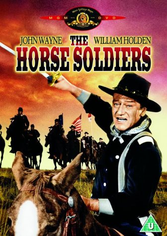 DVD cover for "The Horse Soldiers" featuring John Wayne on horseback.