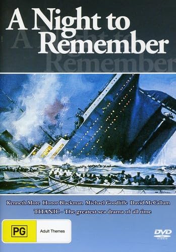 DVD cover for "A Night to Remember" depicting the Titanic sinking.
