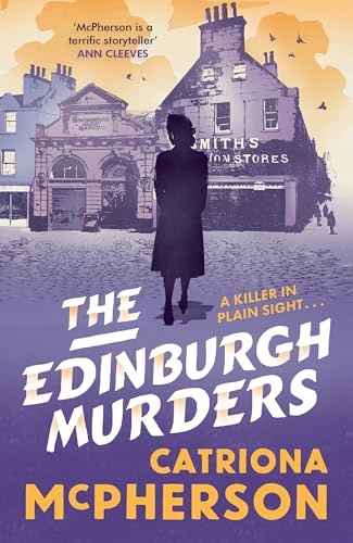Book cover: woman in coat stands before Edinburgh buildings.