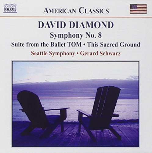 CD cover for David Diamond’s Symphony No. 8 with beach chairs.