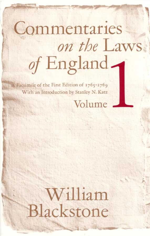 Commentaries on the Laws of England: v. 1
