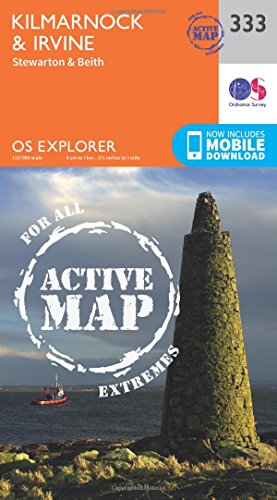 OS Explorer Map Active (333) Kilmarnock and Irvine (OS Explorer Active Map)