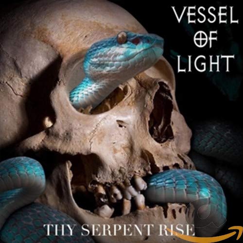 CD cover: skull with a bright blue serpent coiled around it.