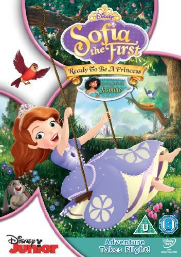 Sofia the First DVD cover featuring Sofia on a floral swing.