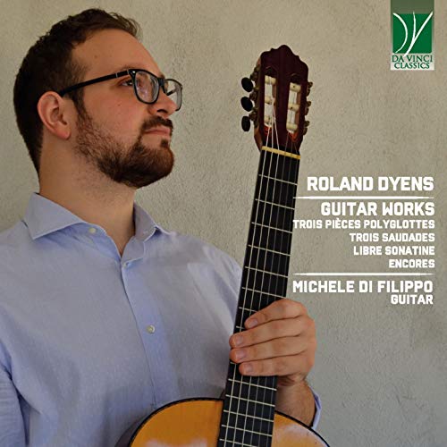 Man with beard holding a classical guitar, CD cover art.