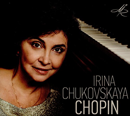 CD cover featuring Irina Chukovskaya’s portrait and a piano keyboard.
