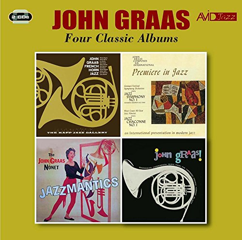CD cover for John Graas’s four albums featuring French horn imagery.