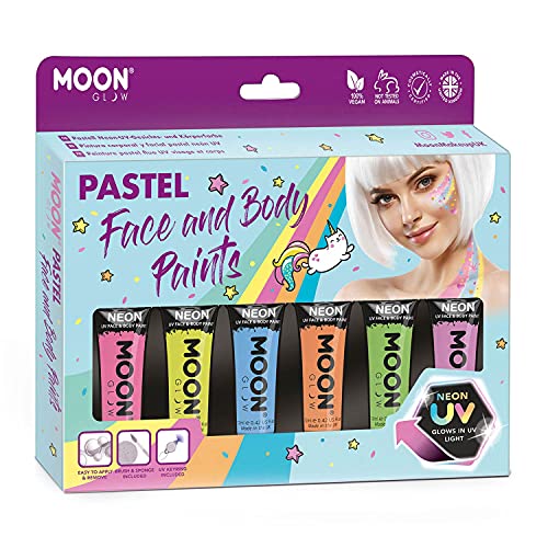 BOLAND BV n/A Face & Body Paint Schminkset - Pastel Neon Costume Makeup Not Applicable, N/A, N/A