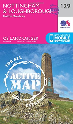 Landranger Active (129) Nottingham & Loughborough, Melton Mowbray (OS Landranger Active Map)