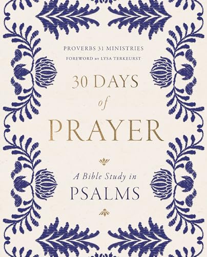 Book cover: “30 Days of Prayer,” with blue floral design.