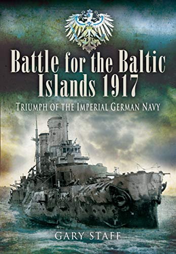 Book cover depicting a German battleship in a stormy sea, 1917.