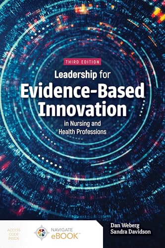 Book cover: "Leadership for Evidence-Based Innovation" third edition, blue and black design.