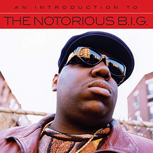 Notorious B.I.G. album cover featuring a portrait of the rapper in sunglasses.