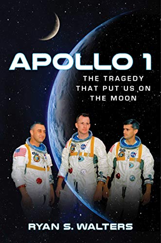 Book cover: “Apollo 1” with astronauts and Earth in space.