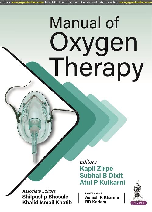 Book cover: "Manual of Oxygen Therapy" with oxygen mask illustration.