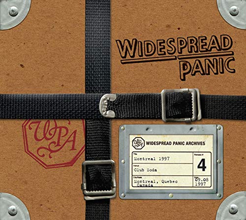 Widespread Panic album cover resembling a vintage travel trunk with metal hardware.
