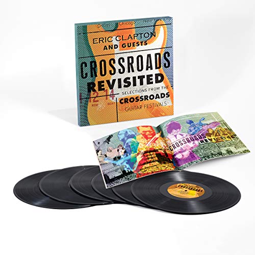 Eric Clapton "Crossroads Revisited" vinyl record set with four black discs.
