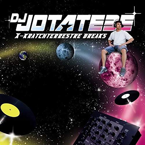 Album cover featuring a DJ sitting on a planet in space.