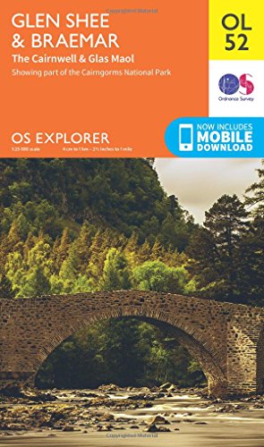 Glen Shee & Braemar Map | The Cairnwell & Glas Maol | Ordnance Survey | OS Explorer Map OL52 | Scotland | Walks | Hiking | Maps | Adventure