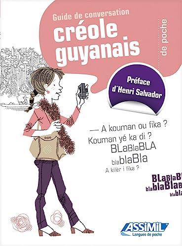 Book cover for Créole Guyanais featuring a cartoon woman and French Creole text.
