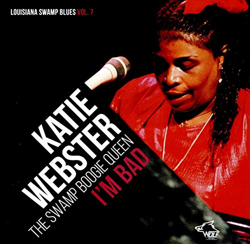 CD cover featuring Katie Webster, a Black woman singing into a microphone.