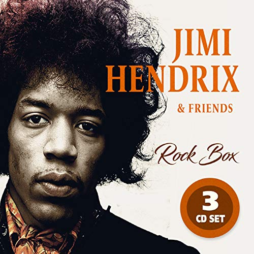 Jimi Hendrix portrait on a 3-CD set cover titled “Rock Box”.