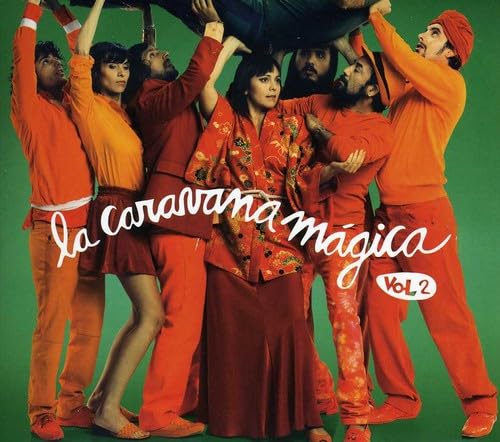 Album cover featuring a group of people in orange clothing lifting another person.