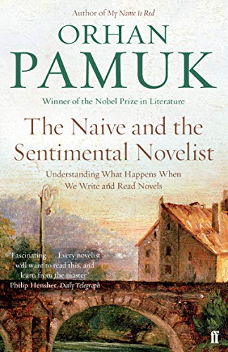 Book cover with painterly landscape and author name "Orhan Pamuk" in large text.
