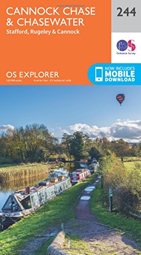 Cannock Chase & Chasewater Map | Stafford, Rugeley & Cannock | Ordnance Survey | OS Explorer Map 244 | England | Walks | Hiking | Maps | Adventure