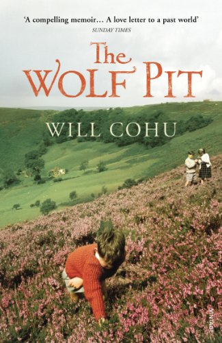 Book cover: "The Wolf Pit" with a boy on a heather hillside.