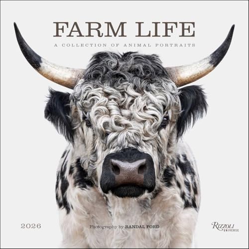 2026 farm life calendar featuring a close-up portrait of a Highland cow.