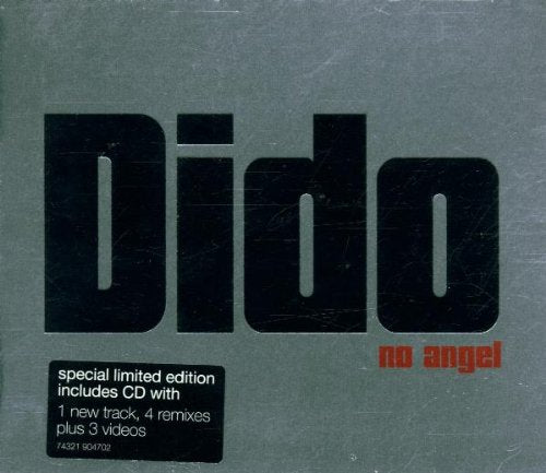 CD cover for Dido’s “No Angel” with bold black text and sticker.