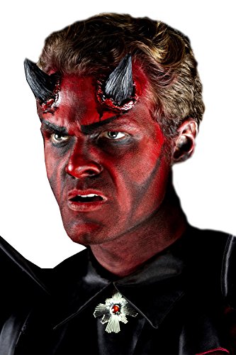 Smiffys 46801 Latex Realistic Devil Horn Prosthetics, Black, One Size