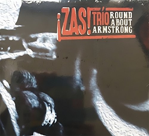 CD cover for Zas Trio’s “Round About Armstrong” with abstract design.