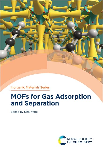 Book cover depicting a molecular structure with text: "MOFs for Gas Adsorption.