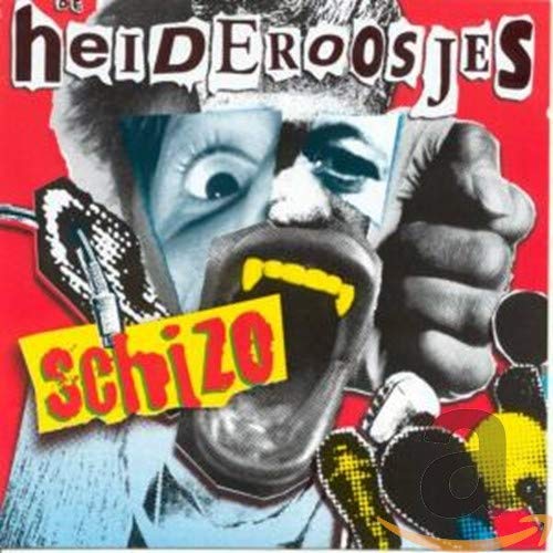 CD cover for "Schizo" by De Heideroosjes, collage of faces and text.