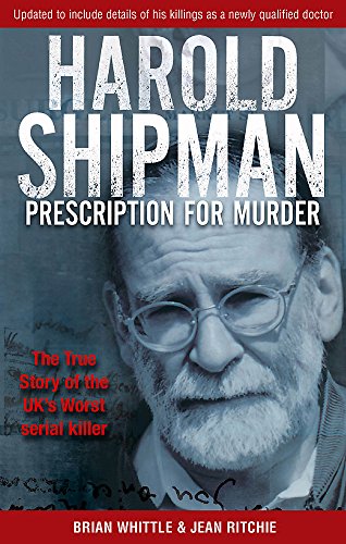 Book with dark or ominous cover, featuring text and possibly a portrait of Harold Shipman.