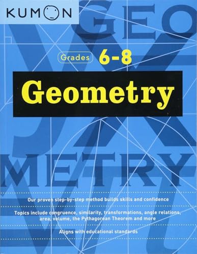 Math textbook cover with geometry concepts for middle school students, showing geometric shapes.