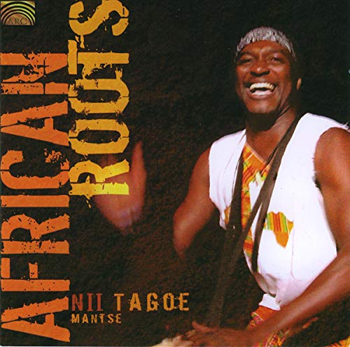 CD cover: Nii Tagoe smiling, with “African Roots” text and African patterns.