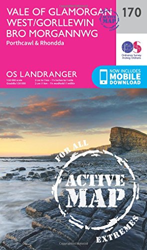 Landranger Active (170) Vale of Glamorgan, Rhondda & Porthcawl (OS Landranger Active Map)