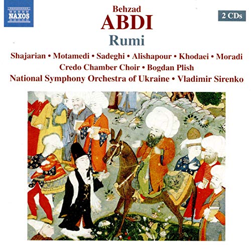 CD cover for "Abdi / Alis - Rumi" featuring a Persian miniature painting.