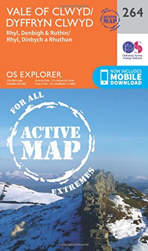 OS Explorer Map Active (264) Vale of Clwyd, Rhyl, Denbigh and Ruthin