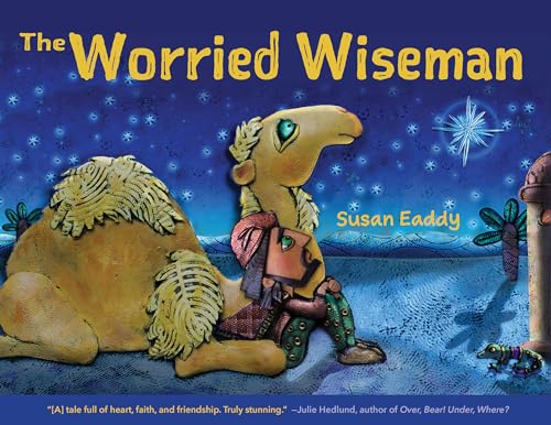 Book cover: a camel and a boy sit under a starry night sky.