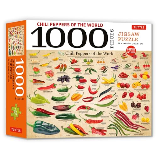 Chili Peppers of the World - 1000 Piece Jigsaw Puzzle: For Adults and Families - Finished Puzzle Size 29 X 20 Inch (74 X 51 CM); A3 Sized Poster