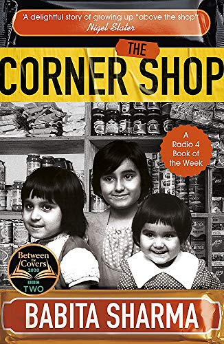 Book cover featuring three young girls in front of shop shelves by Babita Sharma.